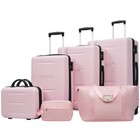 6 Piece Abs 14  20  24  28  Hardsehell Luggage Set Suitcase Duffel Toiletry Bag