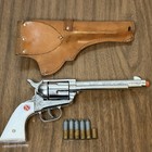 Nichols Stallion 45 Mark Ii Cap Gun 5 Bullets Leather Holster White Grips 1957