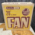 Vintage Windsor Metal 3-speed Box Fan W Thermo-control Powder Blue 23    X 22   