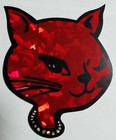 Cat Head--red Color-new-vintage  1999  Prismatic Vending Machine Sticker   215 