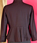  uniform Jpr  Black Military-steampunk Open Ruffle Silver Button Jacket - Large