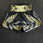 Tuff Muay Thai Boxing Shorts Xl Gold Black Dragon Flame Mma Kickboxing