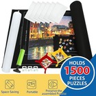 Portable Puzzle Mat Roll Up - With 9 Glue Sheets  Sorting Trays  Hand Pump