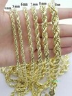 10k Yellow Gold Rope Chain Necklace 18 -30  Men Women 4mm-10mm Real Gold Sale