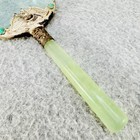 Antique Magnifying Glass With Green Jade Handle 6  Vintage
