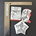 Beautiful Collage Women Lot 3 Star Music Horn Collage Bare Rubber Stamps