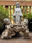 Vintage Winged Cherubs Heavy Cast Plaster Antique Style Wall Shelf Decor