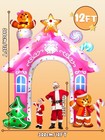 Kalolary 12ft Christmas Inflatable Arch Gingerbread Man Archway