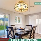 Vintage Ceiling Light Chandelier Stained Glass Lamp Flush Mount Fixture Tiffany