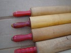 Lot 8 Vintage Wood Red Handle Rolling Pins