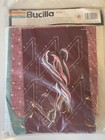 Vtg Bucilla Applique Pillow Pre Quilted Kit 40119 Red Green Flowers 16    Sq New