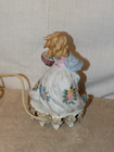 Underwriters Laboratories Portable Night Light Victorian Woman W Basket Vintage