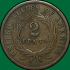 1864 Two Cent Piece Fine F Coin  32402
