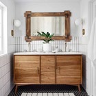 Large Rustic Wood Framed Wall Mirror  40x28 Farmhouse Decorative Horizontal M   