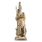 Athena With Owl Medusa Shield Greek Goddess Alabaster Statue Gold 10 2 
