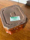 Vintage Pots Company Ceramic Planter     Octagonal Brown Drip Glaze     5 5    Tall