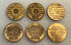 Lot Of 6 Alcoholics Anonymous Aa Recovery Sobriety Tokens Coins Yrs 3 4 5 8 9 10