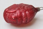 Vintage Antique Blown Glass Outdent Heraldic Oval Christmas Ornament Germany