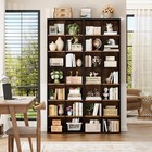  71   Tall Bookshelf  Double Wide Media Tower Rack Cd Dvd Rack Black   Brown