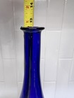 Vintage Cobalt Blue Glass Vase Tall Cone Shape Modern Art Style