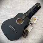 Black Parlor Acoustic Guitar Starter Package  38  Beginner Guitar W  Accessories