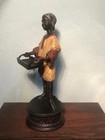 Cold-painted Bronze Figure Of A Man Holding Tray