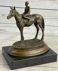 Horse Jockey Racing Equine Art Tribute Thoroughbred Bronze Marble Statue Deal