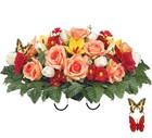  Headstone Flower Saddle-fall Cemetery Flower For Grave Decorations -rose 