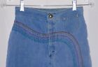 Vintage Original 1970s Bell Bottom Denim Jeans Rainbow Embroidered Pants