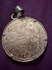 Vintage Ethiopian Silver Birr Coin Pendant - Emperor Menelik Ii Lion Of Judah