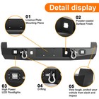 For Toyota Tacoma 2005-2015 Rear Bumper W license Plate   Led Lights  steel 
