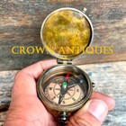 Antique Brass Compass Vintage Pocket Gift Compass Nautical Gift Compass W  Case