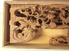 Magnificent Set Of 3 Wooden Buddhist Carved Transom Panels Temple Ranma Japan