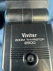 Vintage Lot Of 3 Camera Lenses And Vivitar 2500 Thruster Zoom Flash W A Bag Case