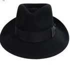 Lite Felt 100  Wool Black Fedora Hat