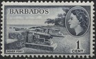 Barbados 1953  235-237 239 1c-5c Qeii  Scenery  Mh used