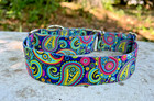 1 5  Wide Martingale Dog Collar  Colorful Paisley Martingale Collar Made In Usa