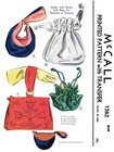 Handbags Purse Bags Fabric Sewing Pattern Mccall 1262 Vintage 40s Bolso Sac Bag