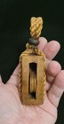 Rare Vintage Antique Small 4 1 2  Sailor Made Wooden Nautical Pulley