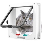 4 Way Pet Door Cat Puppy Dog Magnetic Lock Lockable Flap Door Frame Magnetic Abs