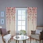 Floral Multi Color  Room Darkening Pink And Blue Single Curtain Panel Drapery