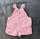 Oshkosh B gosh Bib Overall Shorts Girls Size 6 Months Pink Cotton Shortalls