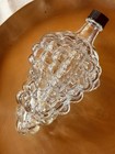 Vintage Grape Cluster Wine Bottle Decanter Clear Glass With Lid