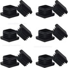 Square Plastic End Caps For Tubing Blanking Plugs Inserts Furniture Feet Black