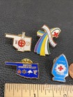 Vtg Lot 4 Arc American Red Cross Pins Oklahoma City Ok State Central Arrowhead