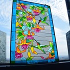 15  X 10  Vintage Style Stained Glass Window Hanging Suncatcher Panel