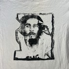 Vintage 90s Bob Marley T-shirt Size Large Double Sided White Rasta Spell Out