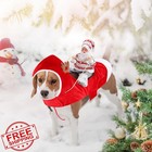Bwogue Santa Dog Costume Christmas Pet Clothes Santa Claus Riding Pet Cosplay   