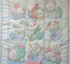 Vintage Fisher Price Puffalump Baby Comforter Quilt Crib Blanket Pony Bear Bunny