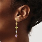 14k Solid Yellow Gold Muti Dangle Earrings
